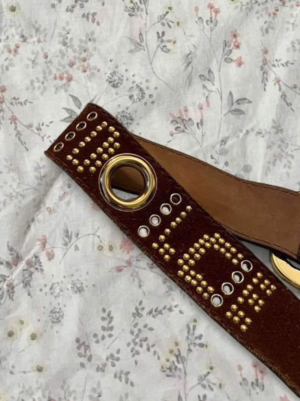 Dolce Gabbana Y2k Suede Grommet Belt Spellout Brown Studded Italian Leather